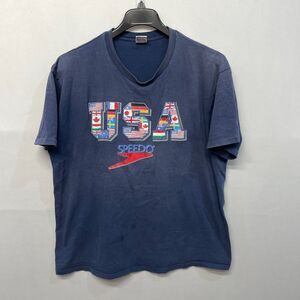 Vintage Speedo Men T-Shirt Tee Top Size XL X-Large Sun Fade USA Logo B366 -17